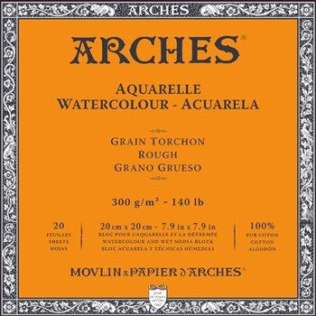 Carnet de croquis Arches Watercolour Rough Block Natural White 20 x 20 cm 300 g Carnet de croquis - 1