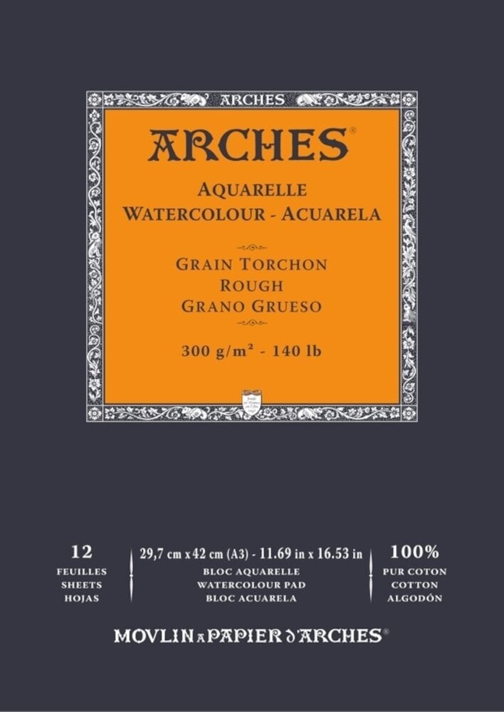 Carnet de croquis Arches Watercolour Rough Pad Natural White 42 x 7 cm 300 g Carnet de croquis