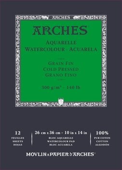 Carnet de croquis Arches Watercolour Cold Pressed Pad Natural White 36 x 26 cm 300 g Carnet de croquis - 1