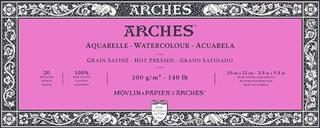 Schetsboek Arches Watercolour Hot Pressed Block Natural White Schetsboek 25 x 10 cm 300 g