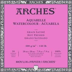 Sketchbook Arches Watercolour Hot Pressed Block Natural White Sketchbook 20 x 20 cm 300 g