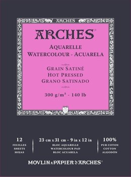 Livro de desenho Arches Watercolour Hot Pressed Pad Natural White 31 x 23 cm 300 g Livro de desenho - 1