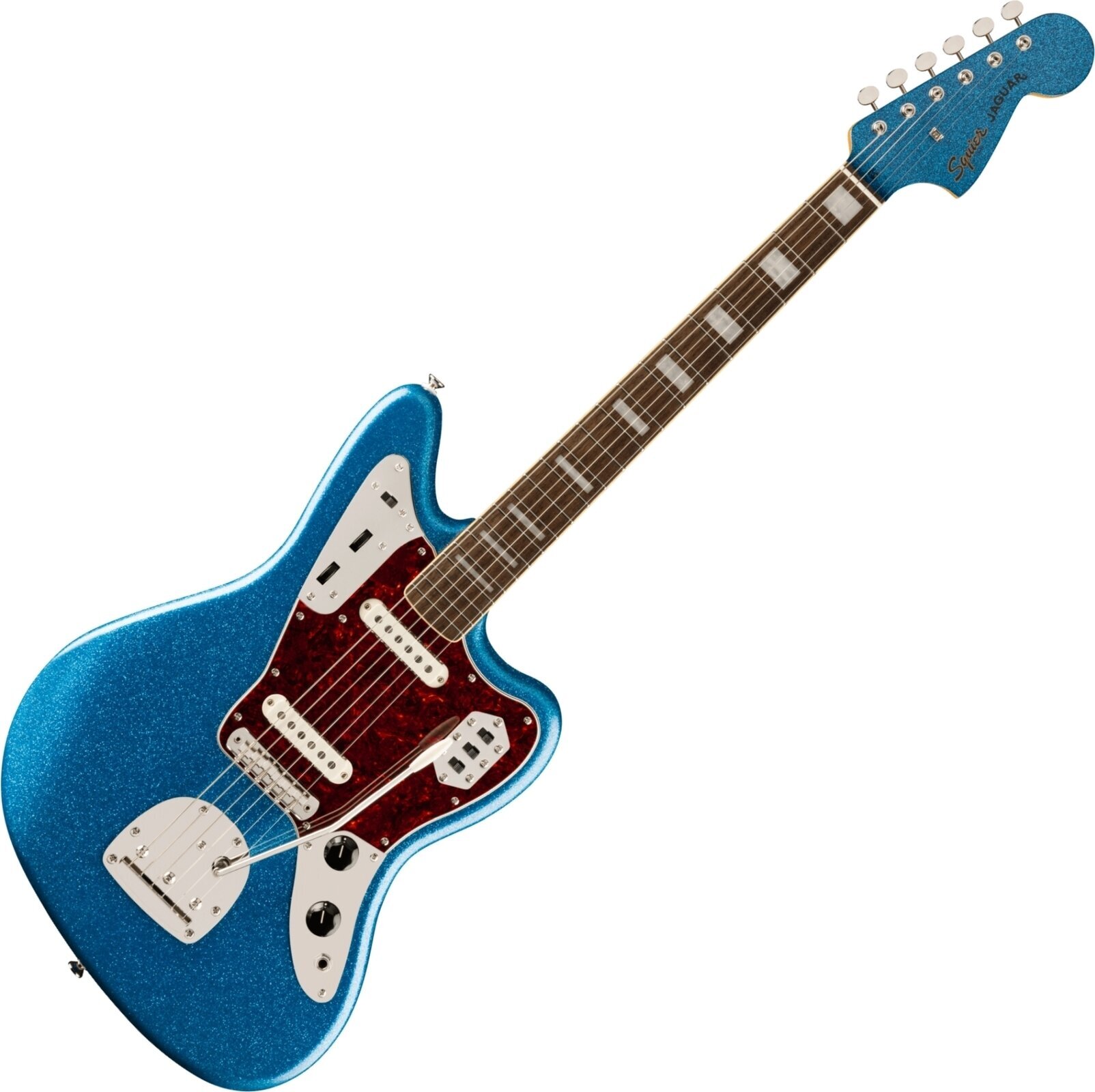 Elektriska gitarrer Fender Squier FSR Classic Vibe 70s Jaguar LRL Blue Sparkle Elektriska gitarrer