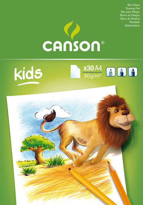 Carnet de croquis Canson Pad Kids Drawing White Paper A4 90 g Carnet de croquis