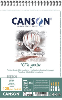 Schetsboek Canson Sp Càgrain A5 125 g White Schetsboek - 1