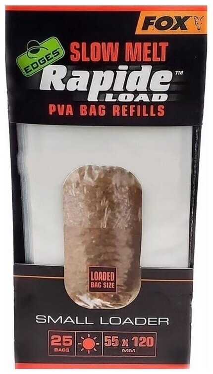 PVA-tas Fox Edges Rapide Load PVA Bag Refills Slow Melt 25 Bags 12 cm 5,5 cm PVA-tas