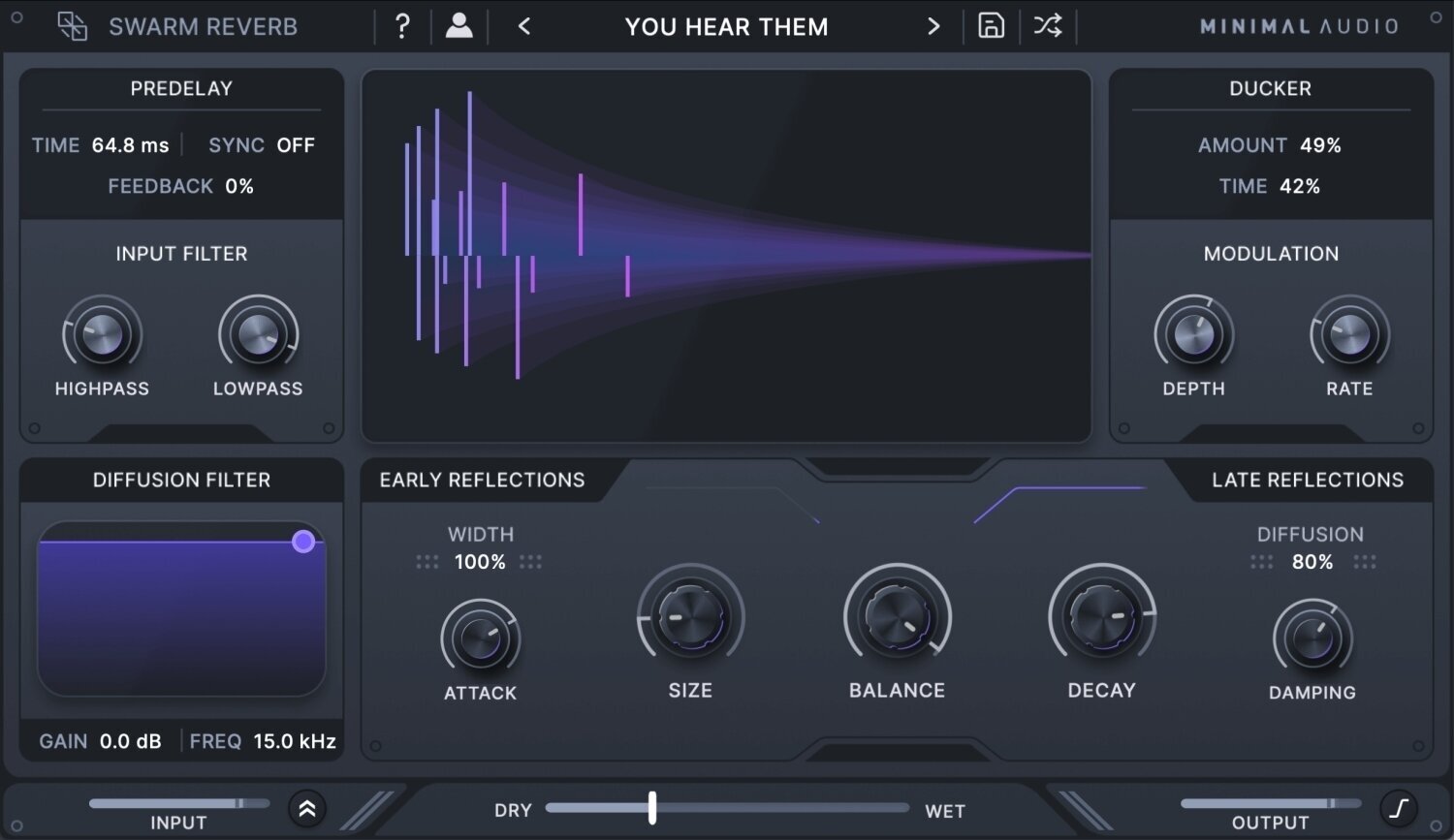 Εφέ FX Plug-In λογισμικού στούντιο Minimal Audio Swarm Reverb (Ψηφιακό προϊόν)