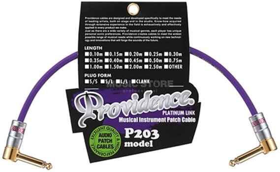 Patchkabel Providence V206 Platinium Slim Patch 0,15 m Winkelklinke - Winkelklinke - 1