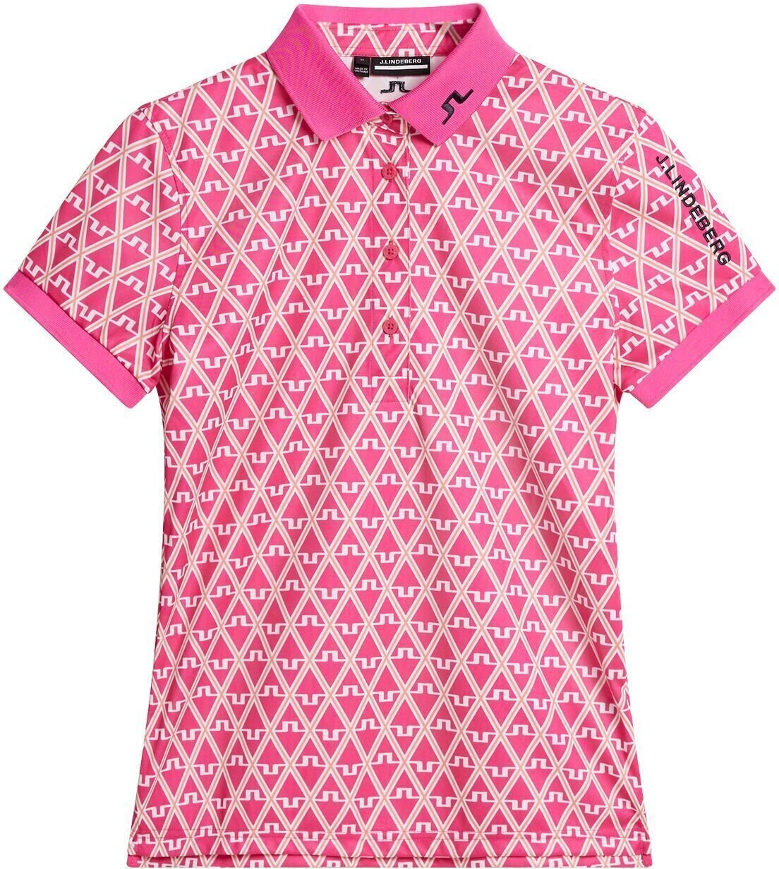 Poloshirt J.Lindeberg Tour Tech Print Womens Fuchsia Purple XS Poloshirt