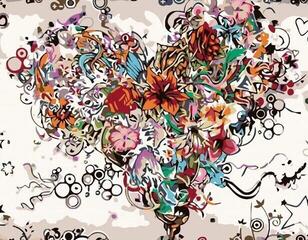 Painting by Numbers Zuty Painting by Numbers Floral Heart