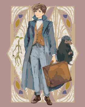 Painting by Numbers Zuty Painting by Numbers Cartoon Newt Scamander With Suitcase, Bowtruckle Pickett And Niffler (Fantastic Beasts) - 1
