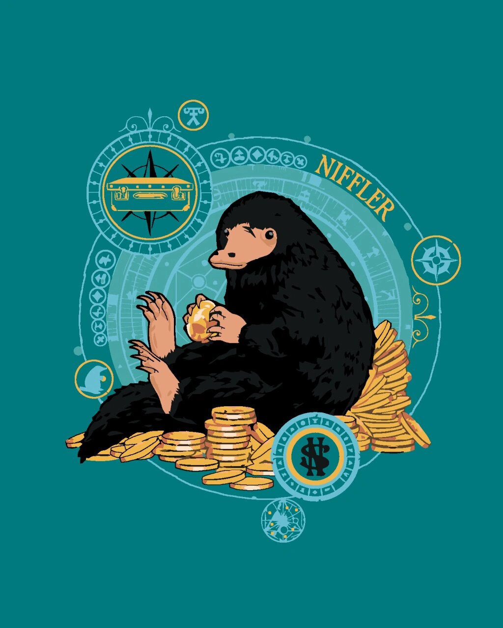 Painting by Numbers Zuty Painting by Numbers Niffler With A Pile Of Coins (Fantastic Beasts)