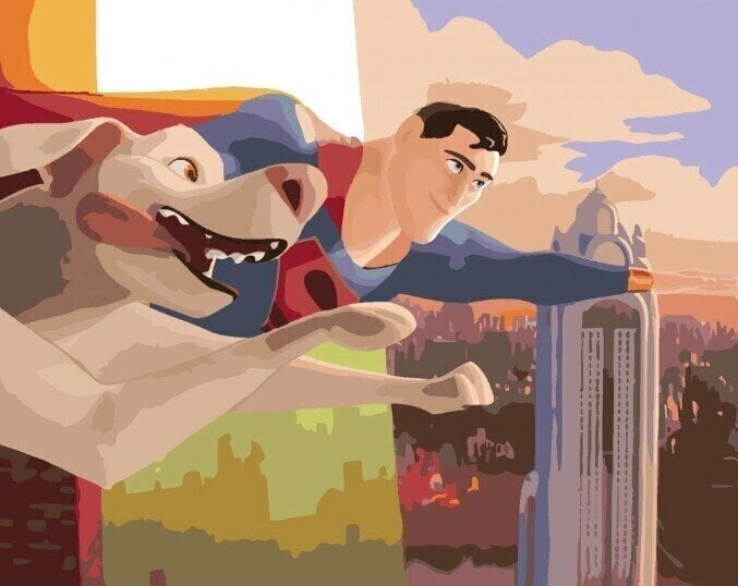 Pintura por números Zuty Pintura por números Flying Superman With Crypto (DC League Of Super-Pets)