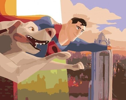 Picturi pe numere Zuty Picturi pe numere Flying Superman cu Krypto (DC League Of Super-Pets) - 1