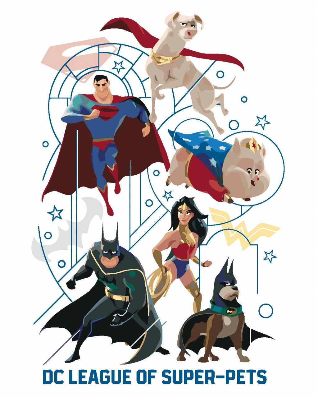 Peinture par numéros Zuty Peinture par numéros Superman, Batman, Wonder Woman (DC League Of Super-Pets)