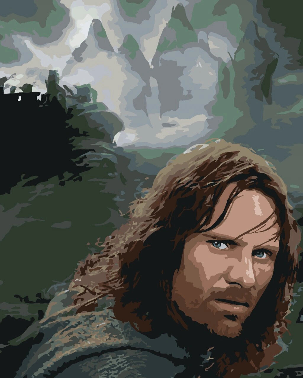 Malen nach Zahlen Zuty Malen nach Zahlen Porträt von Aragorn (Herr der Ringe)