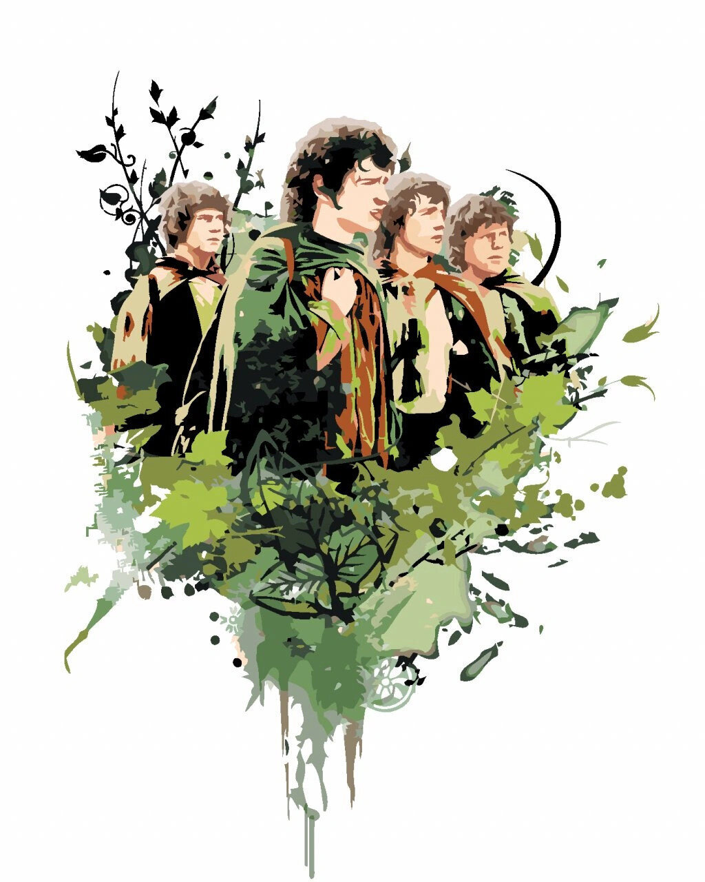 Pintura por números Zuty Pintura por números Painted Frodo And The Hobbits (Lord Of The Rings)