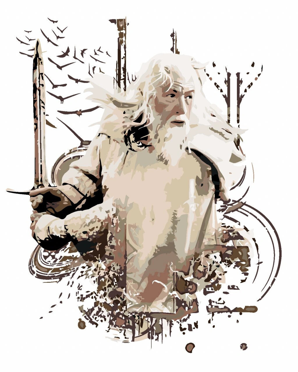 Pintura por números Zuty Pintura por números Painted Gandalf (Lord Of The Rings)