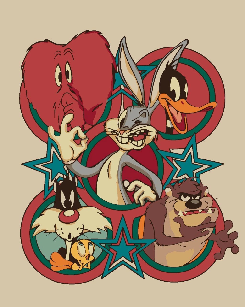 Slikanje po brojevima Zuty Slikanje po brojevima Looney Tunes II retro poster