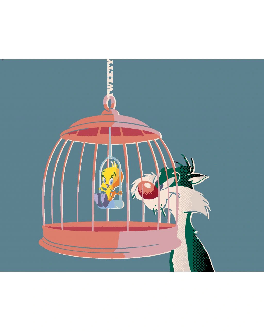 Peinture par numéros Zuty Peinture par numéros Sylvester et Tweety dans la cage (Looney Tunes)