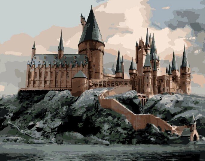 Slikanje po številkah Zuty Slikanje po številkah Pogled na Hogwarts (Harry Potter)