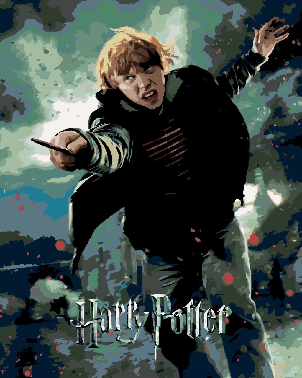 Malowanie po numerach Zuty Malowanie po numerach Plakat Harry Potter i Insygnia Śmierci - Ron