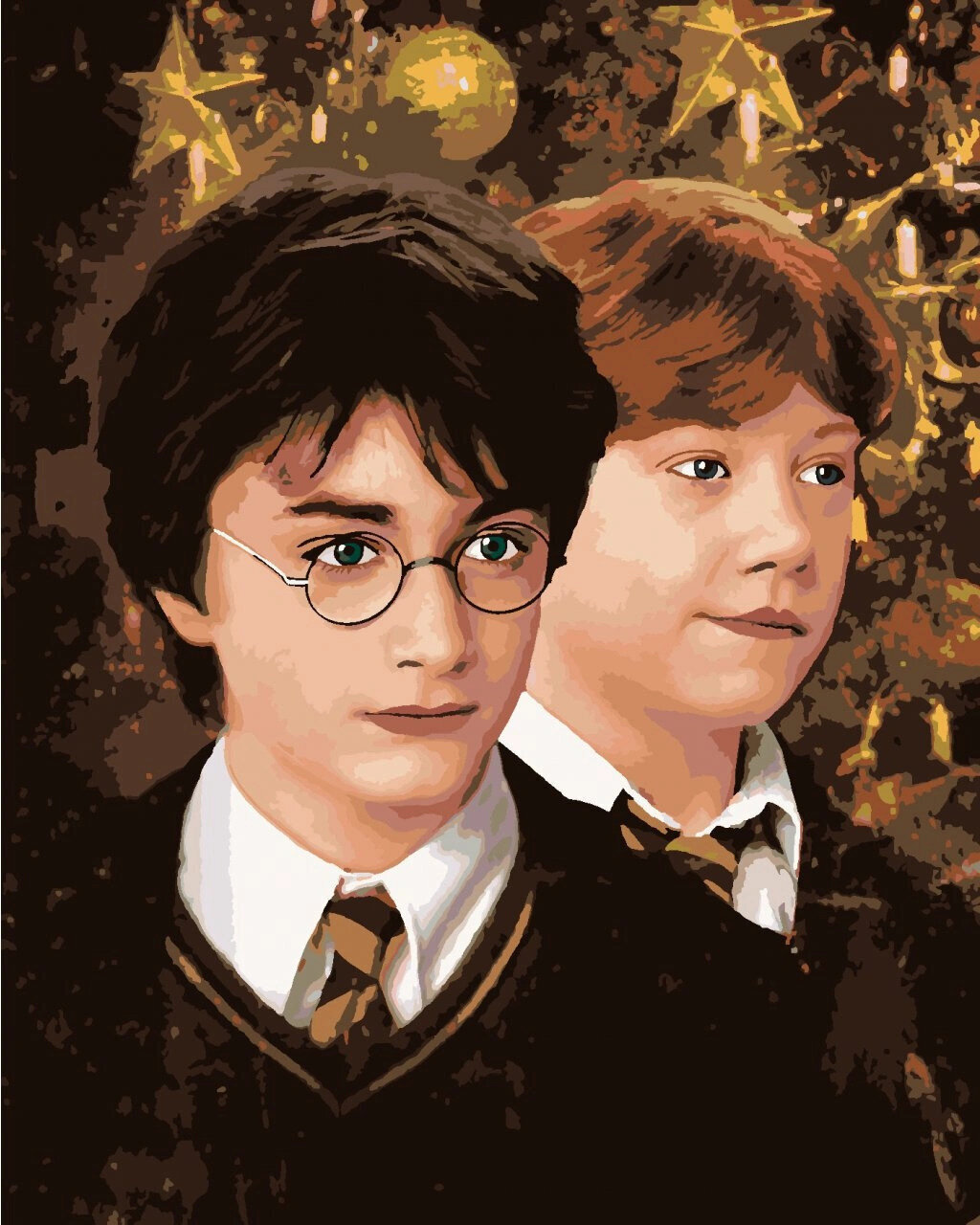 Malen nach Zahlen Zuty Malen nach Zahlen Weihnachten von Harry Potter und Ron Weasley