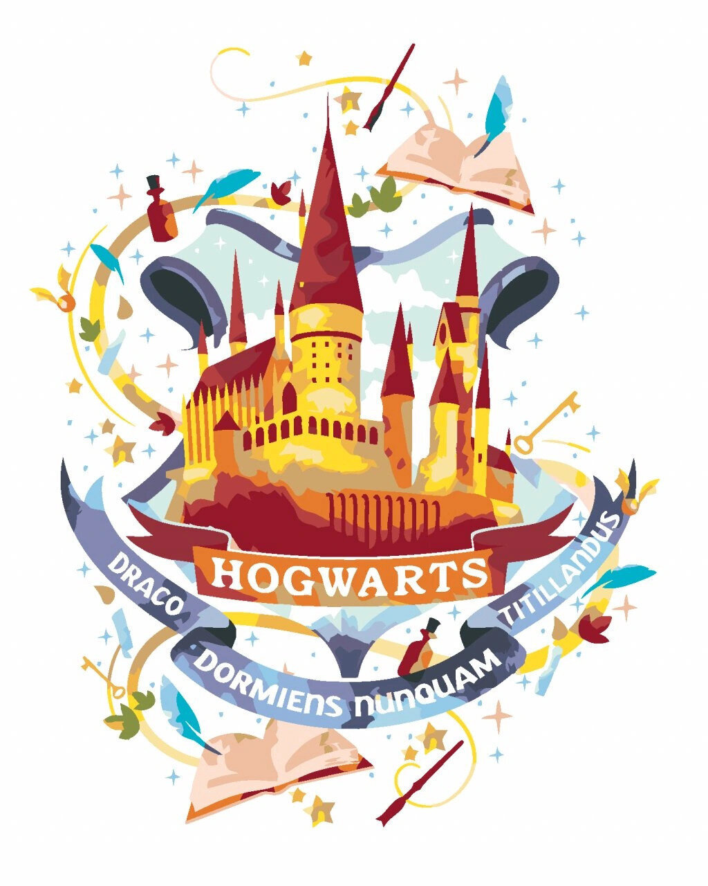 Painting by Numbers Zuty Painting by Numbers Painted Hogwarts (Harry Potter)