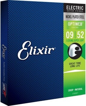 Cordes pour guitares électriques Elixir Optiweb 19007 Super Light 7-String Cordes pour guitares électriques - 1