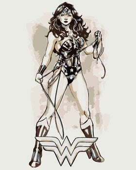 Picturi pe numere Zuty Picturi pe numere Poster alb-negru cu Wonder Woman II - 1