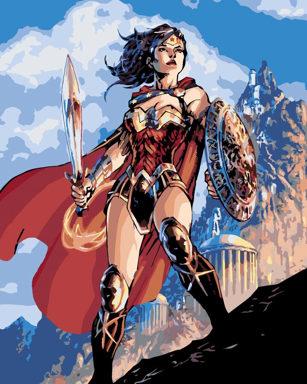 Рисуване по номера Zuty Рисуване по номера Wonder Woman меч и щит