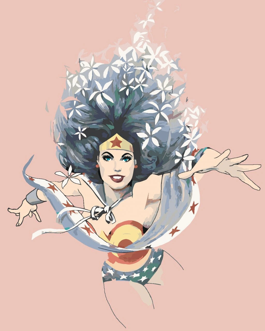 Maľovanie podľa čísel Zuty Maľovanie podľa čísel Kvetinová Wonder Woman