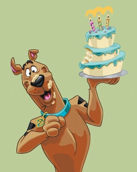 Schilderen op nummer Zuty Schilderen op nummer Scooby met een verjaardagstaart (Scooby Doo) - 1