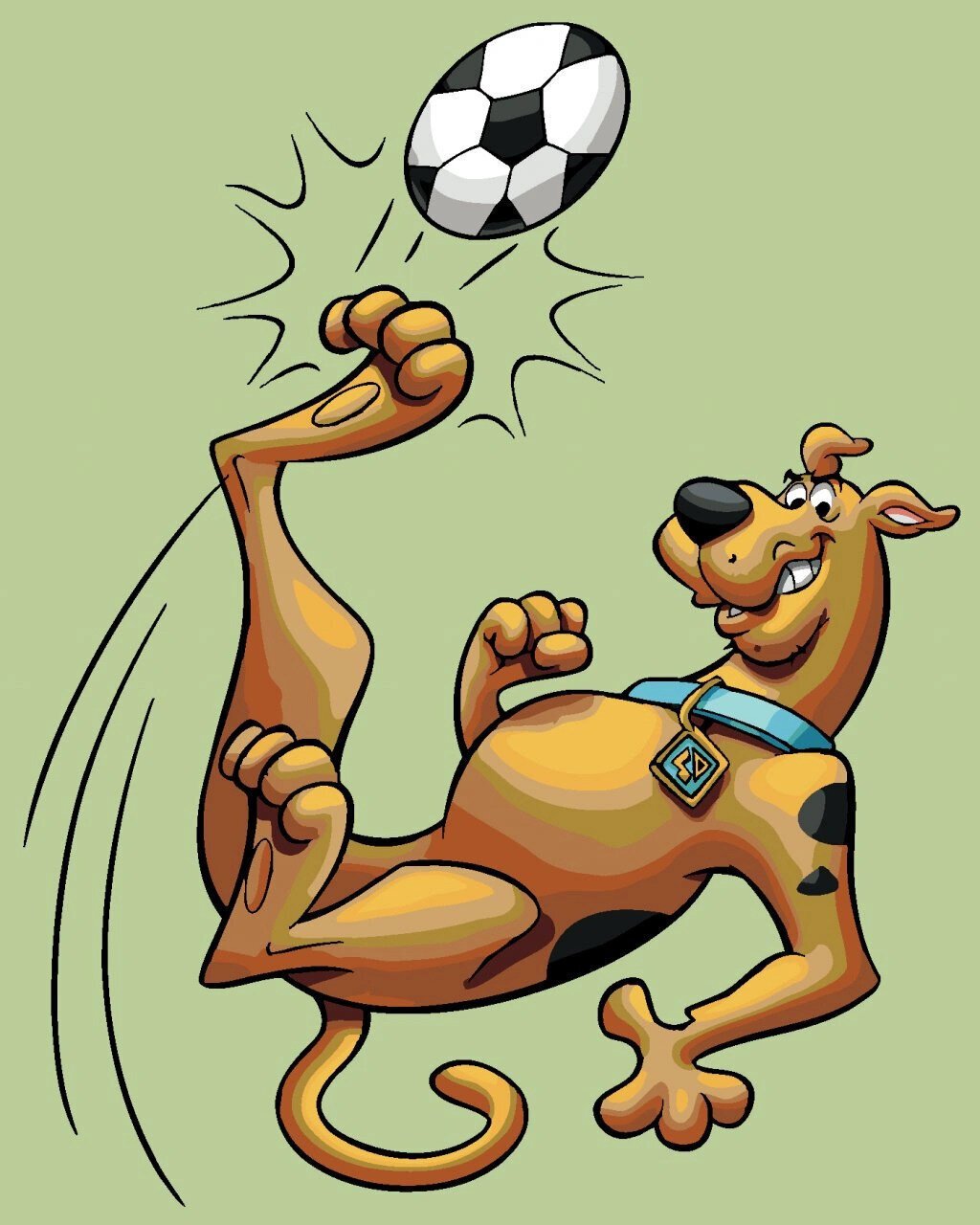 Maľovanie podľa čísel Zuty Maľovanie podľa čísel Scooby ako futbalista (Scooby Doo)