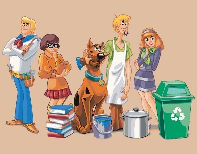 Schilderen op nummer Zuty Schilderen op nummer Mysteries S.R.O. als doe-het-zelvers (Scooby Doo)