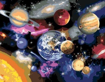 Рисуване по номера Zuty Рисуване по номера Планети от Слънчевата система (Хауърд Робинсън) - 1
