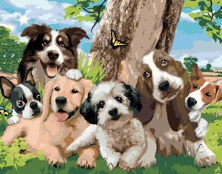 Pintura por números Zuty Pintura por números Dogs By A Tree In The Meadow (Howard Robinson) - 1