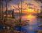 Peinture par numéros Zuty Peinture par numéros Lac, chalet et coucher de soleil (Abraham Hunter)