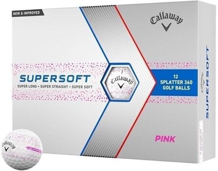 Golfbal Callaway Supersoft 2023 Pink Splatter Golfbal - 1