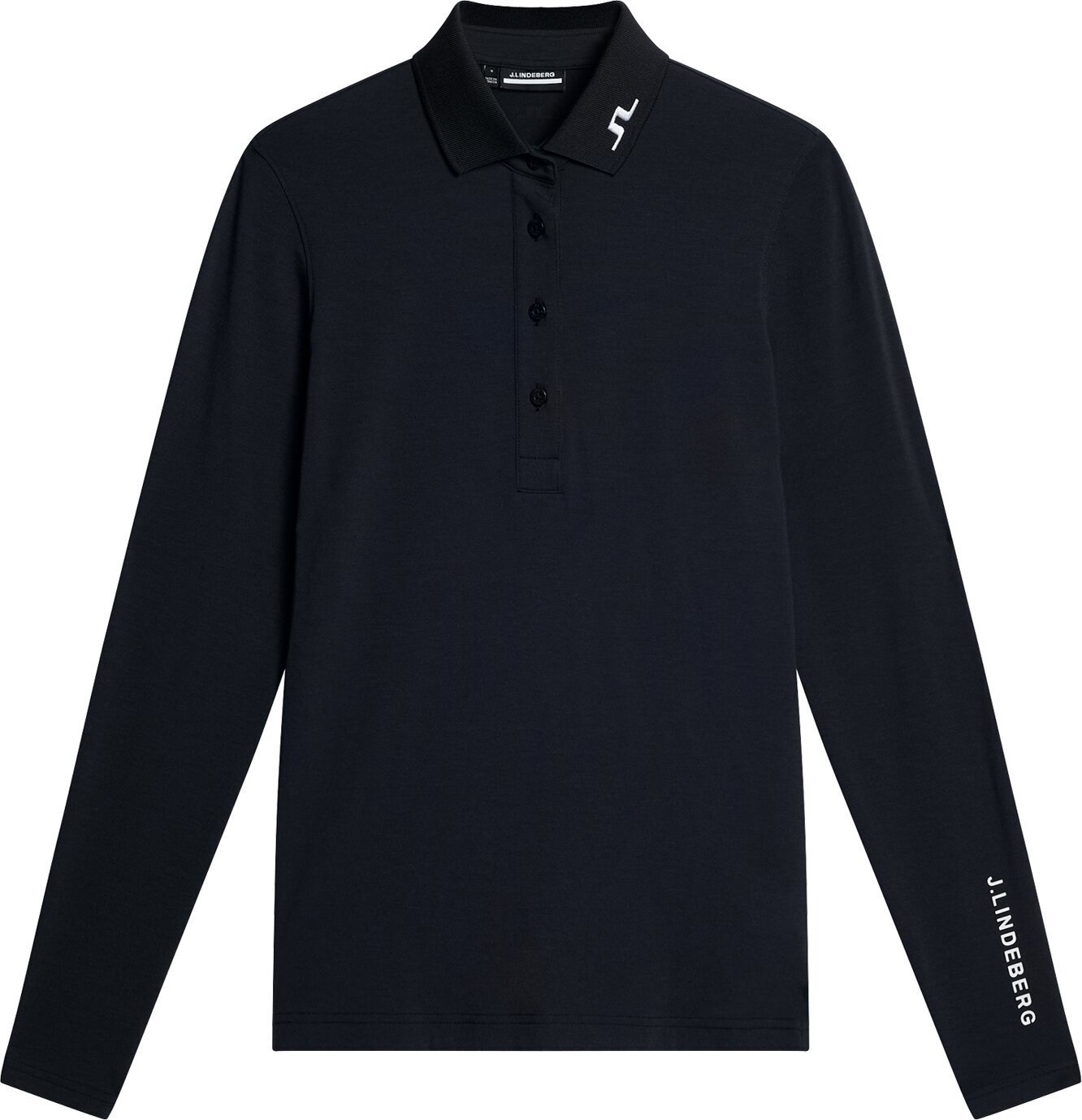 Camisa pólo J.Lindeberg Flor Long Sleeve Black XL Camisa pólo