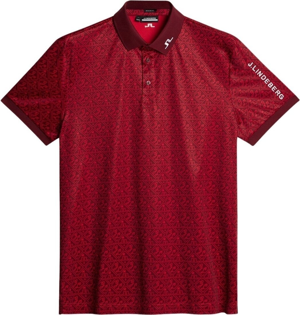 Polo košeľa J.Lindeberg Tour Tech Regular Fit Print House Of JL Red XL Polo košeľa