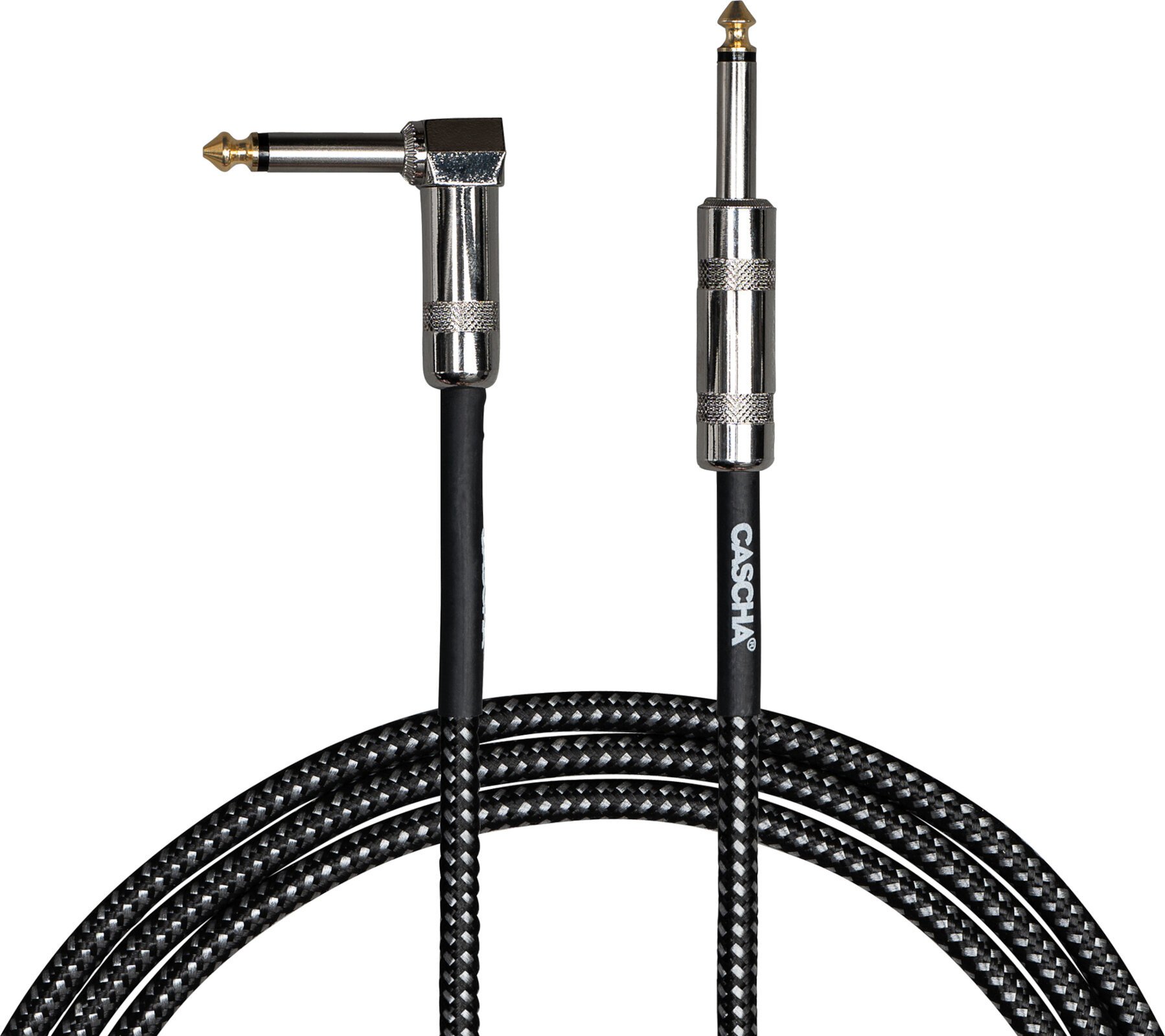 Instrument Cable Cascha Standard Line Guitar Cable Black 6 m Straight - Angled