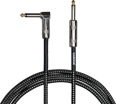 Instrument Cable Cascha Standard Line Guitar Cable Black 3 m Straight - Angled - 1
