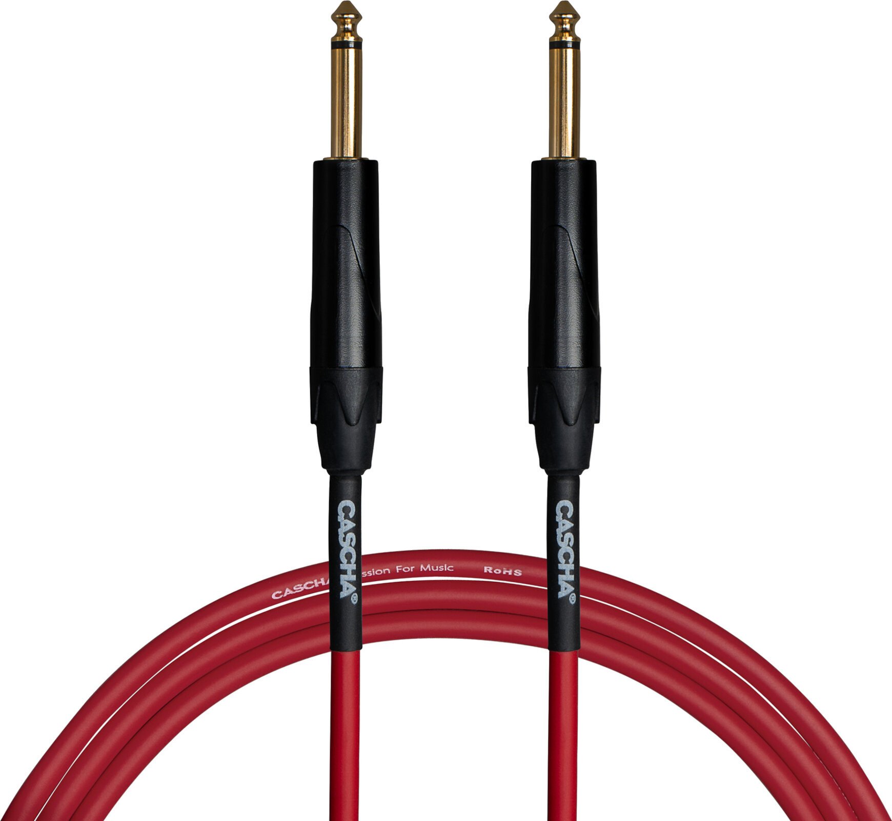 Câble pour instrument Cascha Advanced Line Guitar Cable Rouge 6 m Droit - Droit