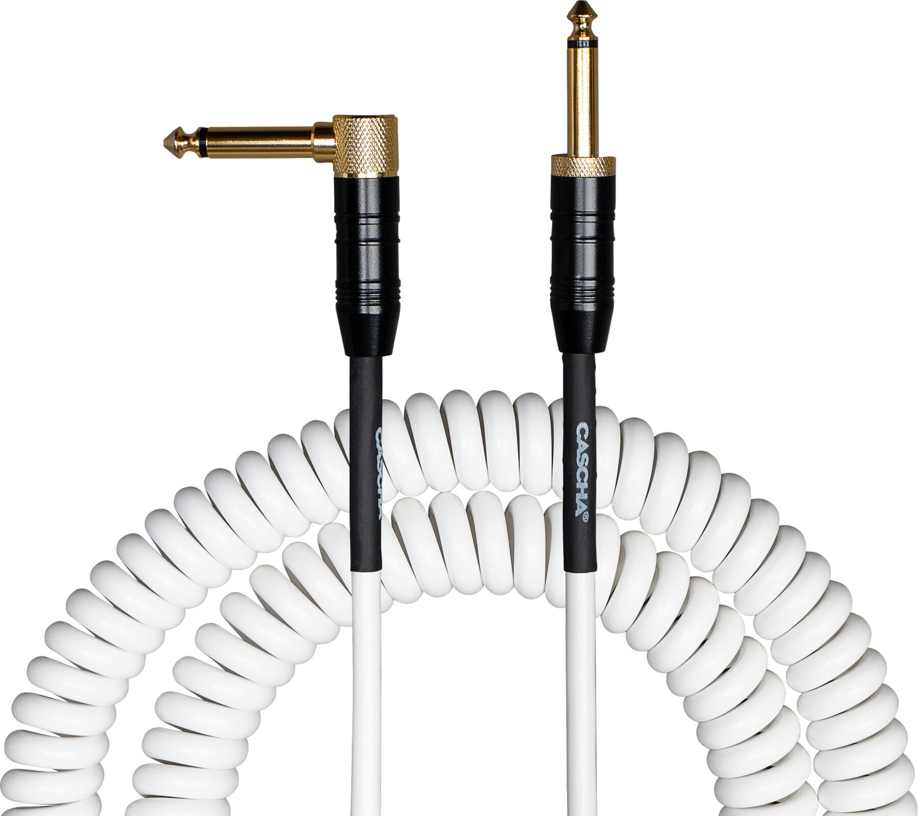 Cable de instrumento Cascha Advanced Line Guitar Cable Blanco 6 m Recto - Acodado Cable de instrumento