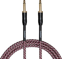 Instrumentkabel Cascha Professional Line Guitar Cable Tweed Red 9 m Recht - Recht Instrumentkabel