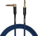 Cascha Professional Line Guitar Cable Tweed Blue 9 m Straight - Angled Instrument Cable (Like new)
