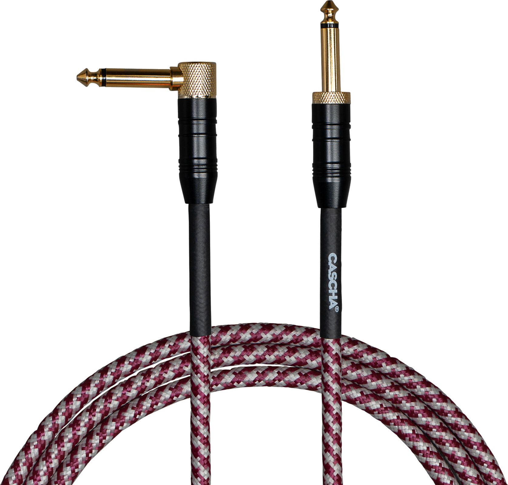 Instrument Cable Cascha Professional Line Guitar Cable Red 9 m Straight - Angled