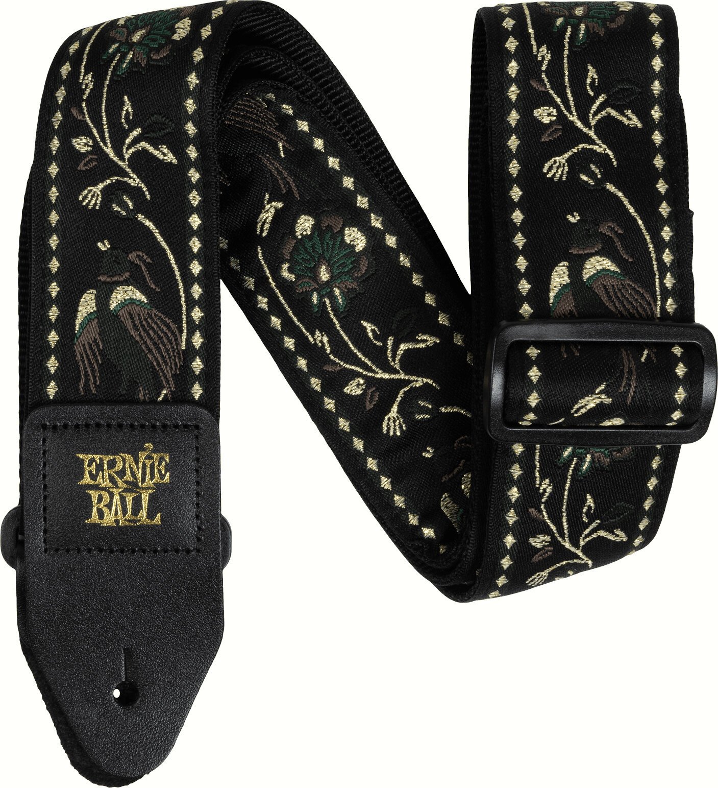 Textile guitar strap Ernie Ball Classic Jacquard Guitar/Bass Strap Textile guitar strap Black Pleasant Pheasant