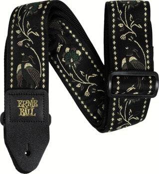 Textile guitar strap Ernie Ball Classic Jacquard Guitar/Bass Strap Textile guitar strap Black Pleasant Pheasant - 1